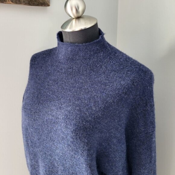LeiTH Mock Neck Oversized Sweater Blue Sz XS - Picture 3 of 16